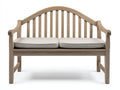 Banc de jardin - Bois-Tissu - 150 x 63 x 93 cm - Bois clair-Beige sable - Style campagne