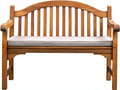 Banc de jardin - Bois-Tissu - 152 x 63 x 96 cm - Brun doré-Beige clair - Style traditionnel