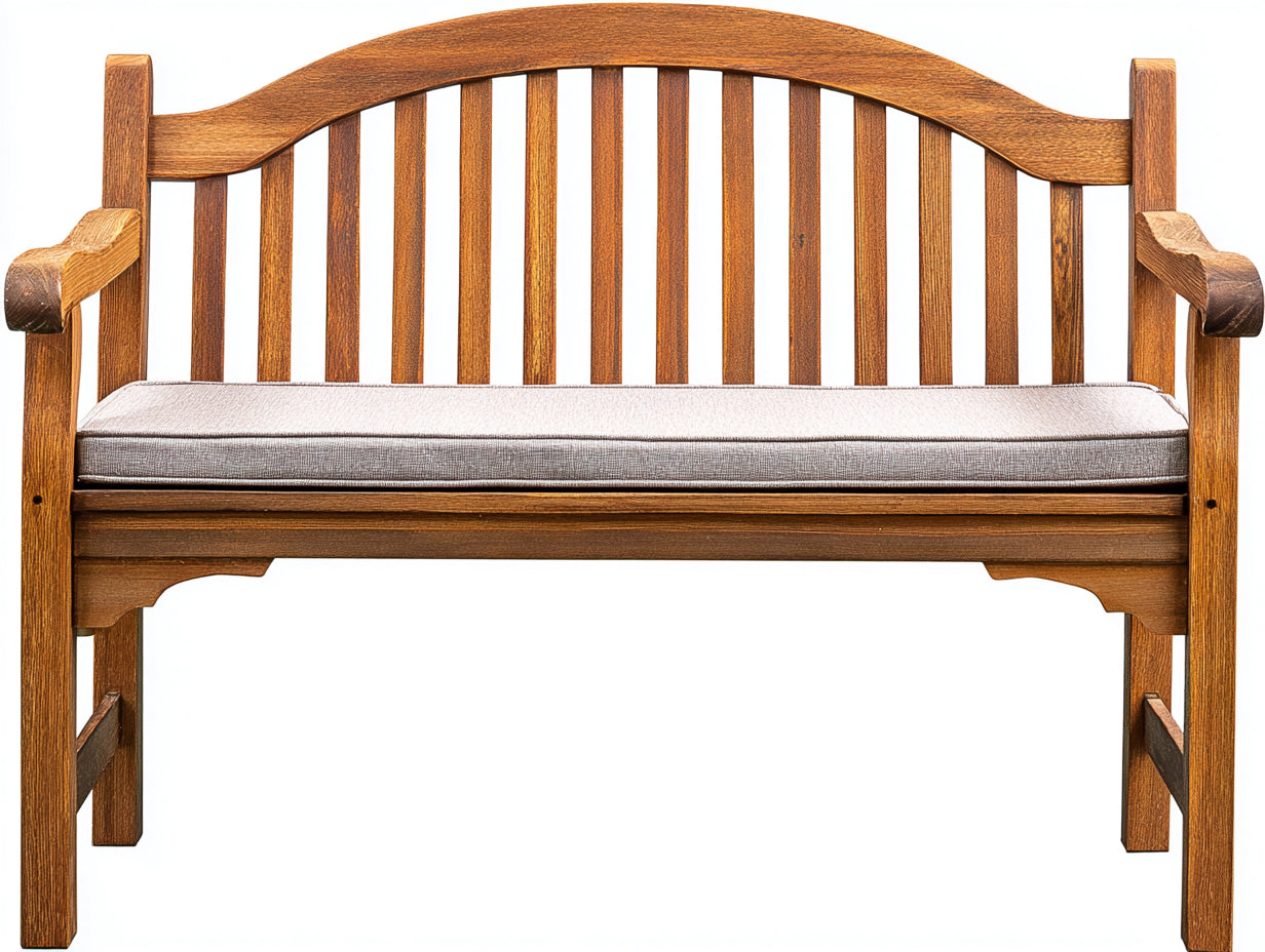 Banc de jardin - Bois-Tissu - 152 x 63 x 96 cm - Brun doré-Beige clair - Style traditionnel