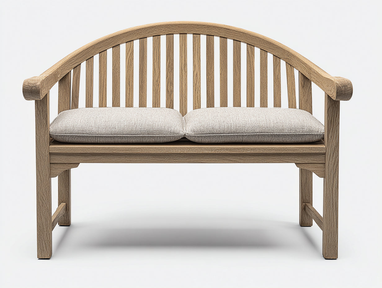 Banc de jardin - Bois-Tissu - 146 x 64 x 92 cm - Bois naturel-Beige clair - Style classique