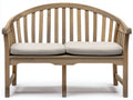 Banc de jardin - Bois-Tissu - 160 x 65 x 96 cm - Chêne naturel-Écru - Style classique