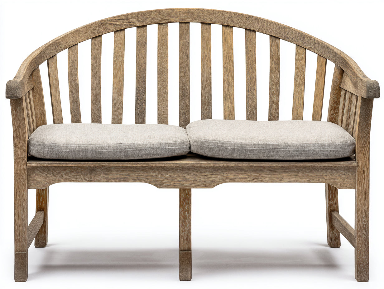 Banc de jardin - Bois-Tissu - 160 x 65 x 96 cm - Chêne naturel-Écru - Style classique