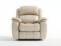 Fauteuil relax - Similicuir - 88x95x103 cm - Beige clair - Style moderne avec passepoil contrasté