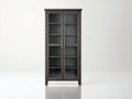 Vitrine - Bois-Verre - 96 x 42 x 204 cm - Gris foncé - Style minimaliste vertical
