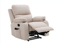 Fauteuil relax - Tissu - 98x99x106 cm - Beige - Style contemporain avec repose-jambes et porte-gobelets