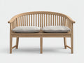 Banc de jardin - Bois-Tissu - 148 x 64 x 92 cm - Bois naturel-Gris perle - Style classique