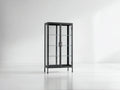 Vitrine - Métal-Verre - 88 x 42 x 178 cm - Noir - Style industriel pour exposition