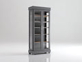 Vitrine - Bois-Verre - 92 x 44 x 198 cm - Gris anthracite - Style contemporain épuré