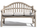 Banc de jardin - Bois-Tissu - 156 x 66 x 98 cm - Bois grisé-Beige clair - Style rustique