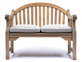 Banc de jardin - Bois-Tissu - 138 x 61 x 91 cm - Brun naturel-Gris clair - Style traditionnel