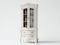 Vitrine - Bois-Verre - 103 x 49 x 211 cm - Ivoire - Style baroque sculpté