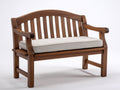 Banc de jardin - Bois-Tissu - 134 x 61 x 90 cm - Brun foncé-Écru - Style classique