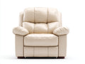 Fauteuil relax - Similicuir - 91x96x101 cm - Ivoire - Style contemporain compact